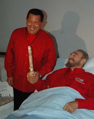 Hugo Chávez y Fidel Castro