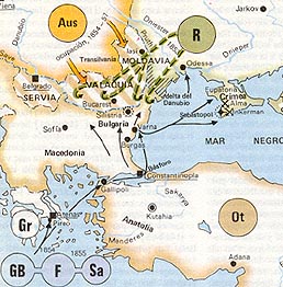 Mapa de la guerra de Crimea