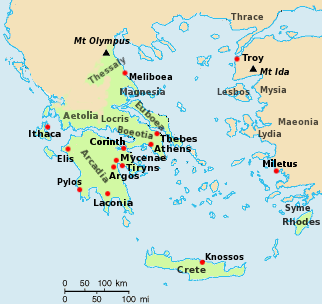 Mapa de la guerra de Troya