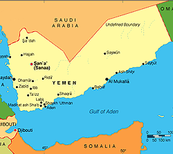 Mapa de Yemen Unificado