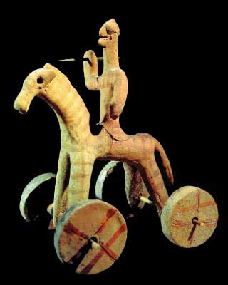 Guerrero del siglo X montado a caballo