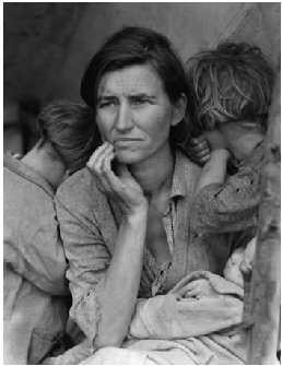 La famosa foto de la artista Dorothea Lange, que retrata a una migrante durante la  crisis de 1929