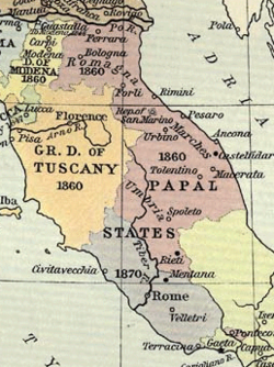 Mapa de los Estados Pontificios